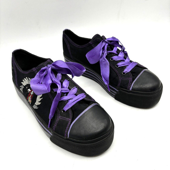 2003 Nightmare Before Christmas 10th Anniversary Black Purple Platform Sneaker 8 - Picture 3 of 16